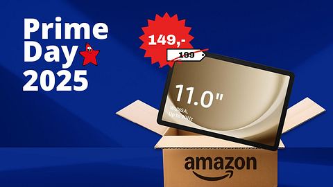 Ein Samsung Galaxy Tablet neben einem Prime Karton - Foto: TVMovie.de & iStock (kyoshino, Ake Ngiamsanguan) & PR