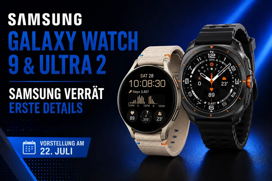 samsung-galaxy-watch-geruechte-tvmovie- Renderbild einer Samsung Galaxy Watch. Samsung hat vor der offiziellen Vorstellung erste Informationen zur kommenden Smartwatch-Generation veröffentlicht.