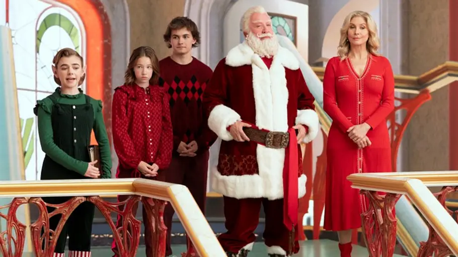 Santa und seine Familie am Nordpol.