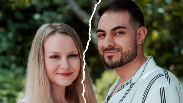 Riss-Collage aus Sarah-Jane Wollny & Tinush Nasri, die getrennt sind - Foto: RTL / Kimberly Schäfer Riss-Collage aus Sarah-Jane Wollny & Tinush Nasri, die getrennt sind - Foto: RTL / Kimberly Schäfer