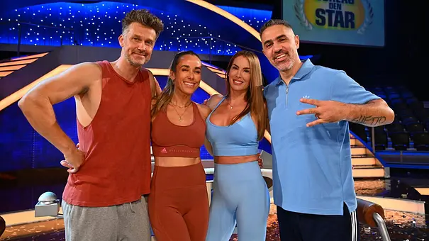 Erstmals in der Geschichte von Schlag den Star traten zwei Paare gegeneinander an: Annemarie und Wayne Carpendale (l.) gegen Anna-Maria und Anis Ferchichi. - Foto: Willi Weber / ProSieben Erstmals in der Geschichte von Schlag den Star traten zwei Paare gegeneinander an: Annemarie und Wayne Carpendale (l.) gegen Anna-Maria und Anis Ferchichi. - Foto: Willi Weber / ProSieben