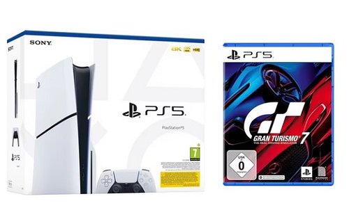 PS5 Konsole Slim Disk Laufwerk + Gran Turismo 7 Spiel Bundle