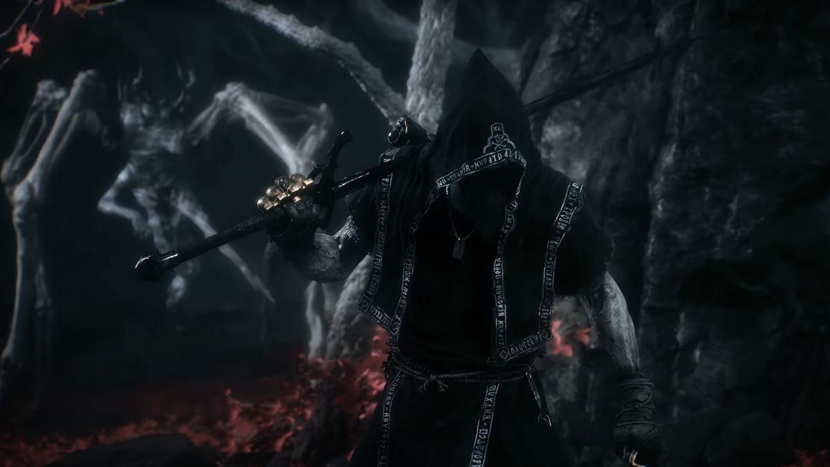 Mortal Shell 2 Screenshot Ein dunkler Krieger im Soulslike Mortal Shell 2 posiert bedrohlich!