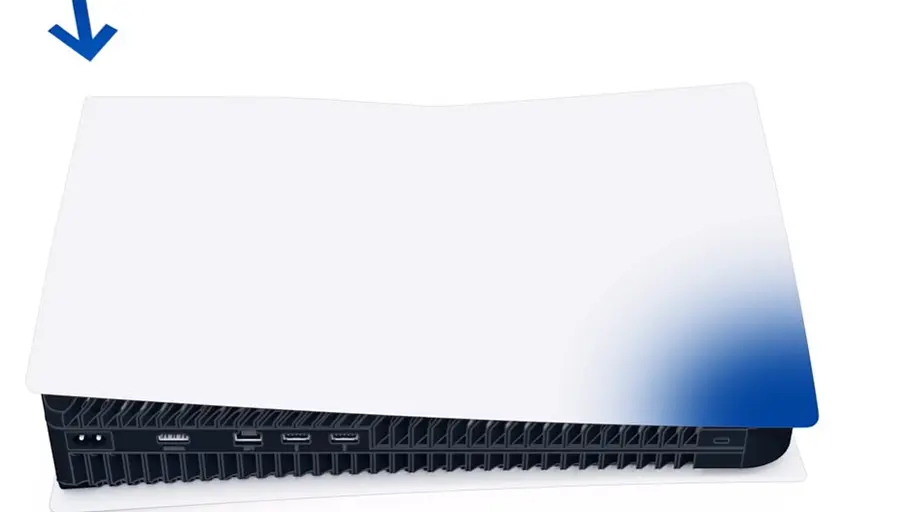 Eine Grafik der PS5 von oben