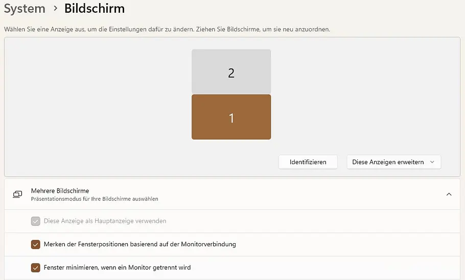 Mehrere Bildschirme Windows