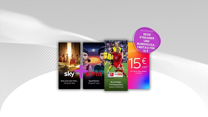 Sky, Netflix und alle Freitagsspiele der Bundesliga - Foto: TVMovie / PR