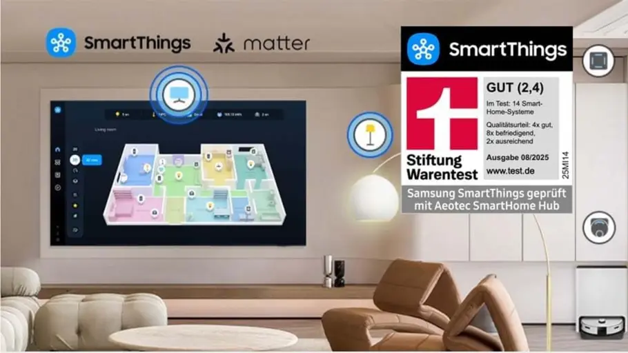 Infoseite zu SmartThings Hub mit Stiftung Warentest-Ergebnis 