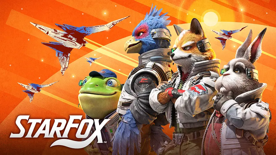 Star Fox auf Nintendo Switch 2 Das Artwork von Star Fox auf Nintendo Switch 2 zeigt die Crew mit den Arwings