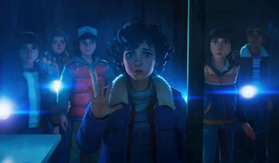 Animationscharaktere der neuen Netflix-Serie „Stranger Things: Tales from 85“.