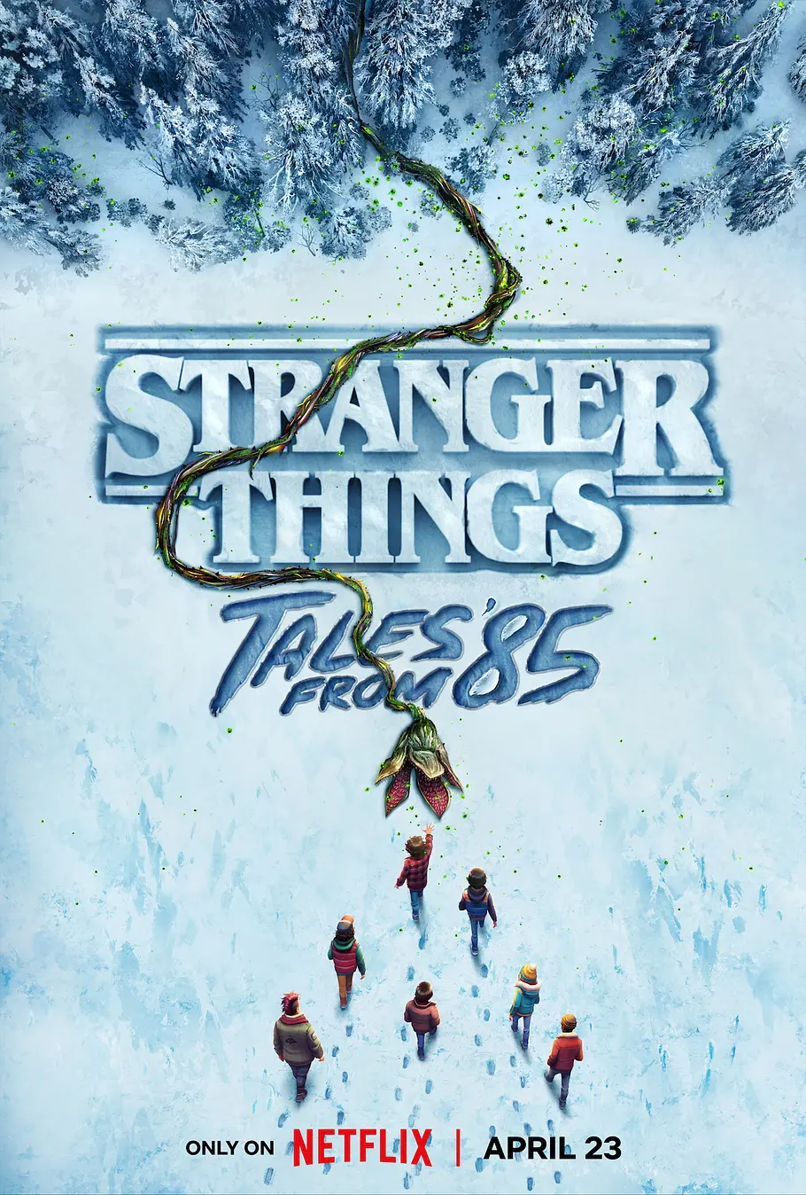 Poster zur Serie „Stranger Things: Tales From '85“ zeigt das Startdatum, den 23. April.