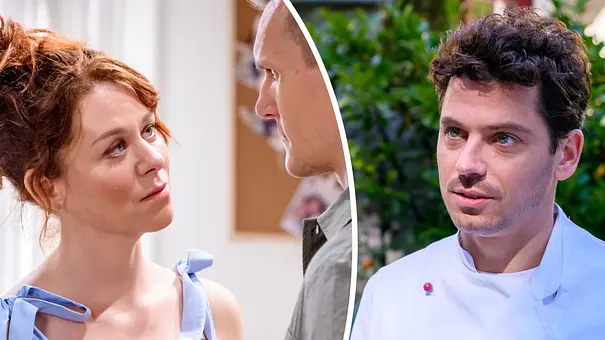 Sturm der Liebe-Wochenvorschau: Fanny (Johanna Graen l.) manövriert sich immer tiefer in ihr Liebeschaos mit Marlon (Frederik Bott m.) und Kilian (Anthony Paul r.) - Foto: © ARD/WDR/Christof Arnold Sturm der Liebe-Wochenvorschau: Fanny (Johanna Graen l.) manövriert sich immer tiefer in ihr Liebeschaos mit Marlon (Frederik Bott m.) und Kilian (Anthony Paul r.) - Foto: © ARD/WDR/Christof Arnold