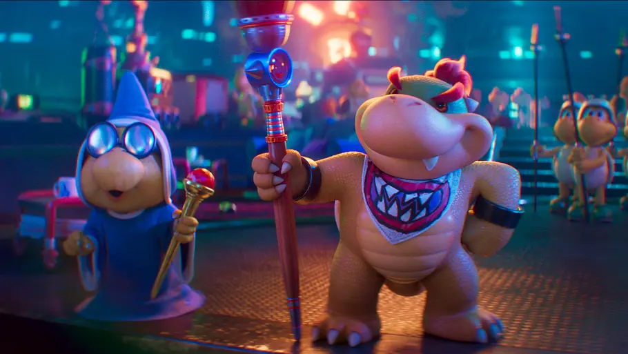 Kamek und Bowser Junior in „Der Super Mario Galaxy Movie“ von Nintendo und Illumination