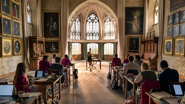 Szene aus dem Klassenzimmer von Maxton Hall - Foto: © Prime Video / Stephan Rabold