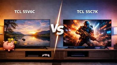Zwei Fernseher von TCL im Vergleich - Foto: tvmovie/chatGPT