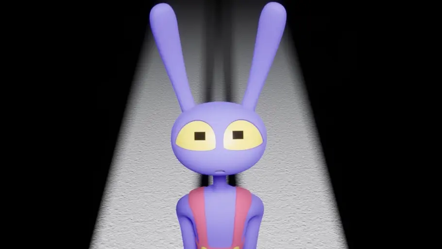Hase Jax steht vor einem gleißenden Licht. 
