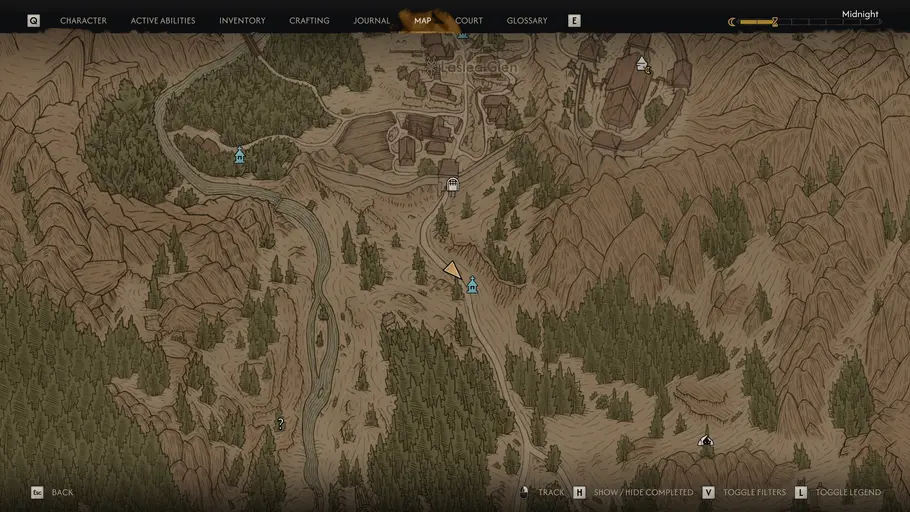 Ein Screenshot von der Karte von „The blood of dawnwalker“