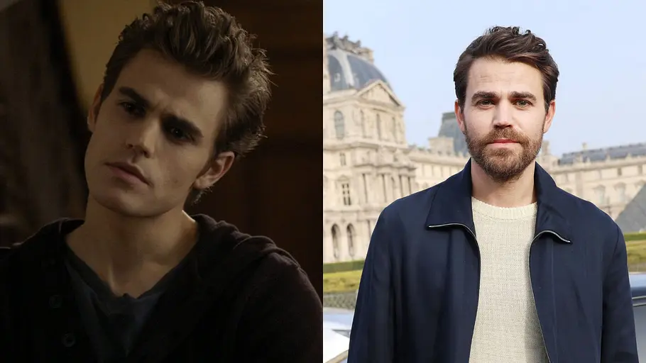 Der „The Vampire Diaries“-Cast damals und heute Links ist Paul Wesley in der ersten Staffel von TVD, Rechts steht er heute in Paris bei einem Red Carpet.
