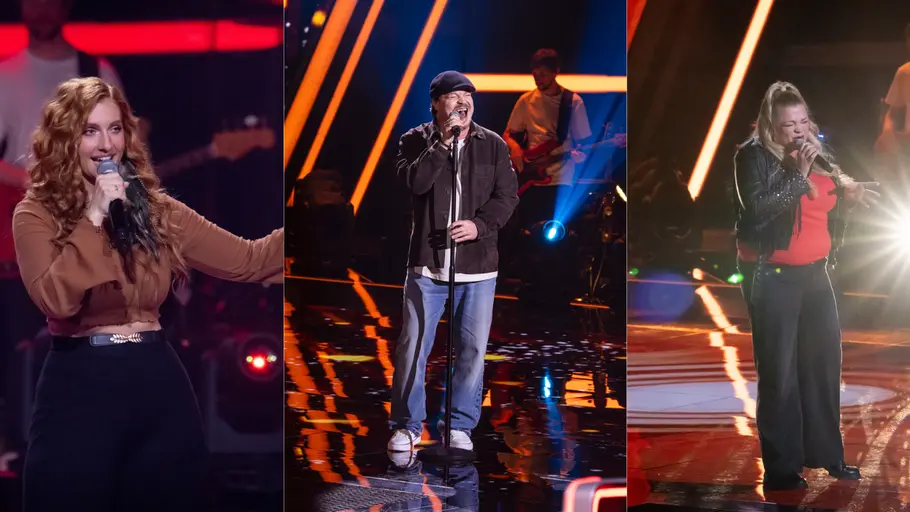 The Voice-Kandidaten Lara Trautmann, Tommy Morgenstern, Stephanie Joan Lingard The Voice-Kandidaten Lara Trautmann, Tommy Morgenstern, Stephanie Joan Lingard beim singen ihrer Blind Auditions. Eine Collage aus drei Bildern nebeneinander.