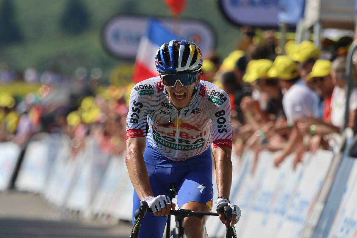 Florian Lipowitz bei der 12. Etappe der Tour de France Florian Lipowitz bei der 12. Etappe der Tour de France