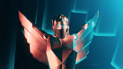 Hier ist die begehrte Trophähe der Game Awards von vorn in der Halbtotalen zu sehen. - Foto: © 2025, The Game Awards