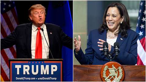Donald Trump und Kamala Harris - Foto: WDR Presse/Information/Bildk/2022 Daniel Hernandez-Salazar/Shutterstock/Collage: TVMovie.de