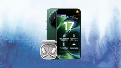 Xiaomi 17 Ultra, Openwear Headset vor blau-weißen Hintergrund. - Foto: o2 / Xiaomi / TV Movie / Canva Xiaomi 17 Ultra, Openwear Headset vor blau-weißen Hintergrund. - Foto: o2 / Xiaomi / TV Movie / Canva