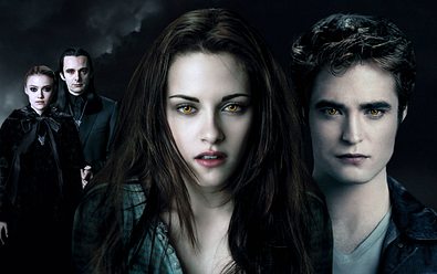 Filmposter zeigt die Vampire Bella (Kristen Stewart) und Edward (Robert Pattinson). - Foto: IMAGO / Ronald Grant