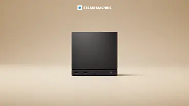Die Steam Machine steht auf einem neutragen Hintergrund - Foto: Valve