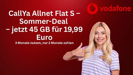 CallYa Allnet Flat S Prepaid-Tarif: 3 Monate zum Preis von 2 – Jetzt 45 GB sichern - Foto: TVM/PR