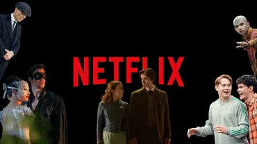 Eine Collage der Netflix-Starts mit Tommy Shelby, Benedict und Sophie, Enola und Tewkesbury, Nick und Charlie und Aang  - Foto: Collage: LIAM DANIEL/NETFLIX, Alex Bailey/Netflix, Robert Viglasky/Netflix, KATIE YU/NETFLIX, Samuel Dore/Netflix  