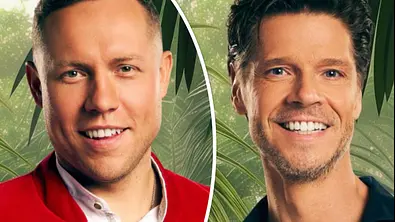 Collage: Patrick Romer und Stephen Dürr lächeln in die Kamera - sie beide dürfen an Tag 11 im Dschungelcamp bleiben. - Foto: RTL