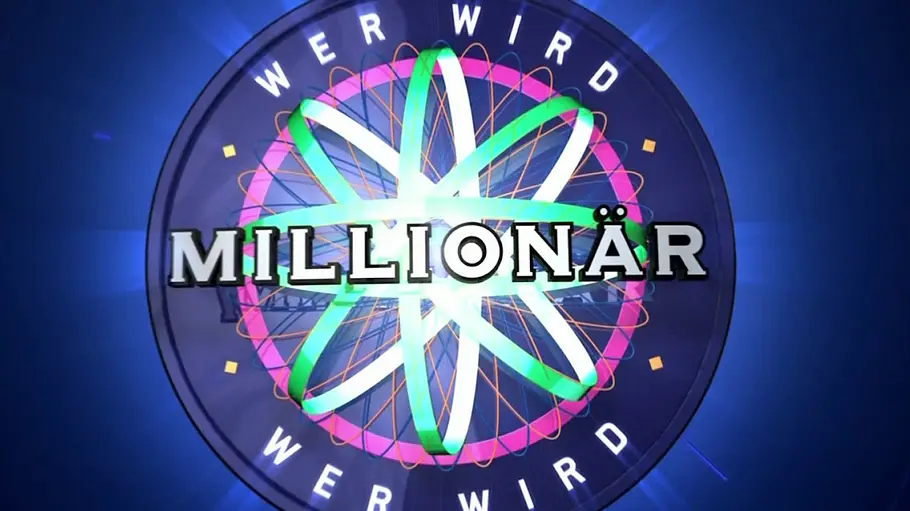 Wer wird Millionär? Man sieht das Logo der Show „Wer wird Millionär?“.