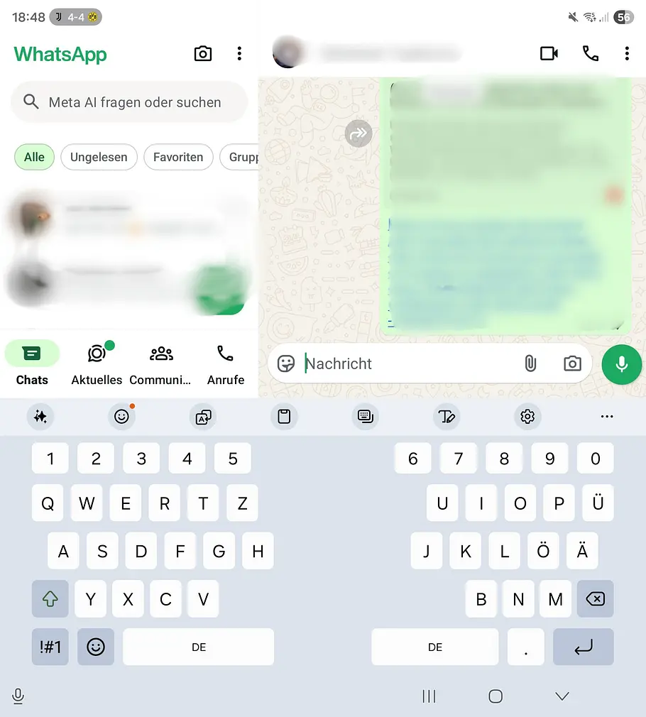 Ein Screenshot aus WhatsApp