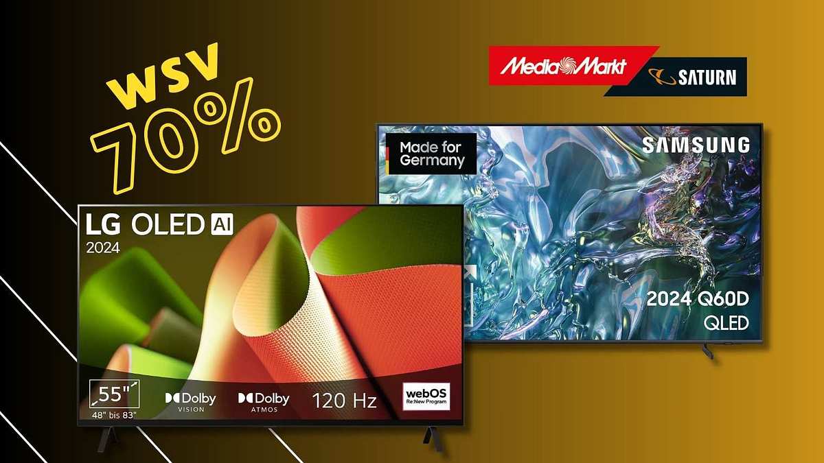 Bis zu 70 Prozent Rabatt beim WSV bei MediaMarkt - auch Fernseher von Samsung und LG sind im Angebot