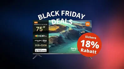 Ein Xiaomi Fernsher vor einem Black Friday Schriftzug - Foto: Amazon/PR