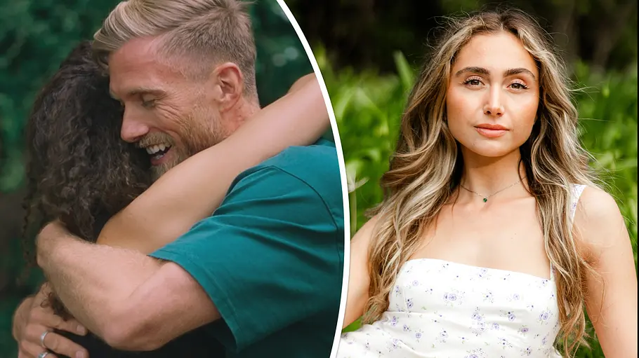 So denkt Yana über Sebastian Paul und Nadja Die Bachelors: Yana und Sebastian nehmen sich fest in den Arm, rechts posiert Nadja in einem Blumenkleid.