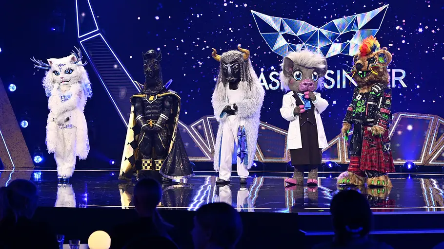 Wer ist im Masked Singer-Finale? Yeti Cat, P.S, Fernando el Toro, Prof. Dr. Dr. Schweinstein und Wild Thing stehen heute Abend im „The Masked Singer“-Finale.