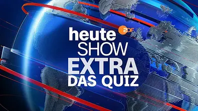 Logo der ZDF-Sendung „heute-show extra – Das Quiz“ vor einer blau-roten Weltkugel-Grafik. - Foto: ZDF Logo der ZDF-Sendung „heute-show extra – Das Quiz“ vor einer blau-roten Weltkugel-Grafik. - Foto: ZDF