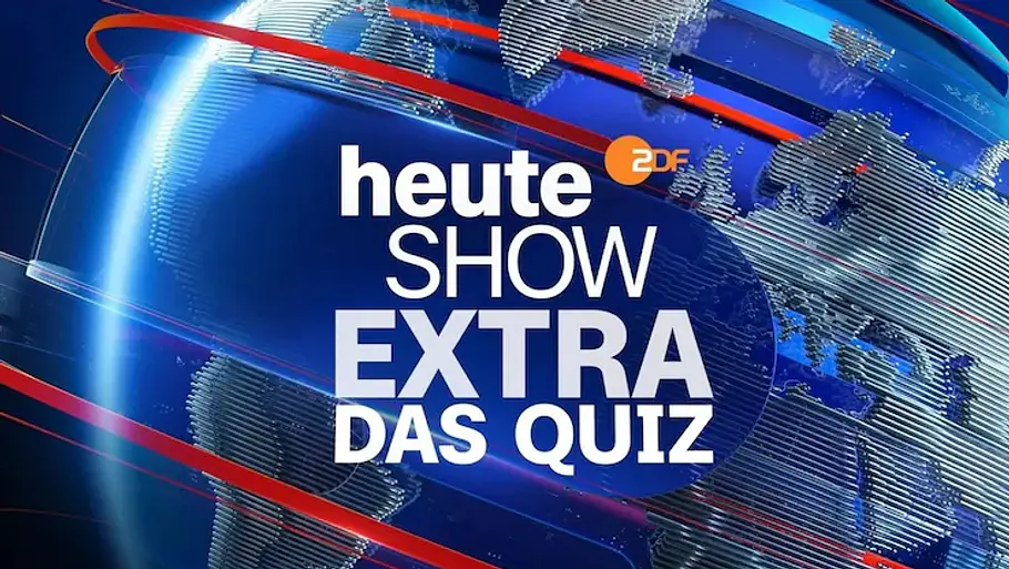 „heute-show extra – Das Quiz“ im ZDF Logo der ZDF-Sendung „heute-show extra – Das Quiz“ vor einer blau-roten Weltkugel-Grafik.