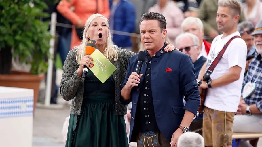 Andrea Kiewel und Stefan Mross im „ZDF-Fernsehgarten“.