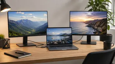 Zwei Monitore am Laptop - Foto: TVM/ChatGPT